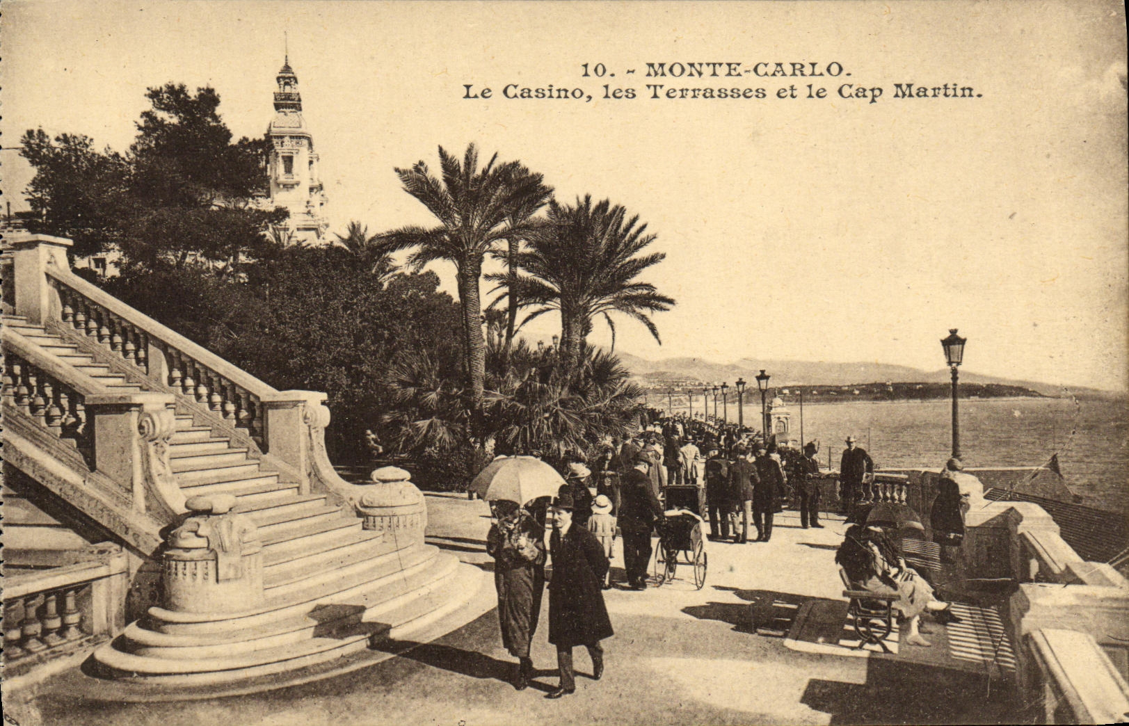 CPA Monte Carlo Le Casino les Terrasses et le Cap Martin