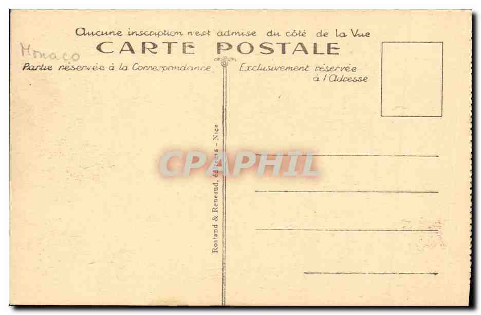 CPA Monte Carlo Les Terrasses le Tir aux Pigeons et le Cap Martin Bateau — Rückseite
