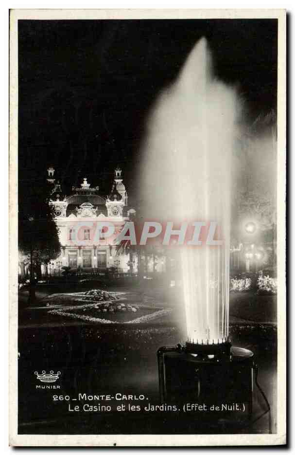 CPA Monte Carlo Le Casino et les Jardins Effet de Nuit