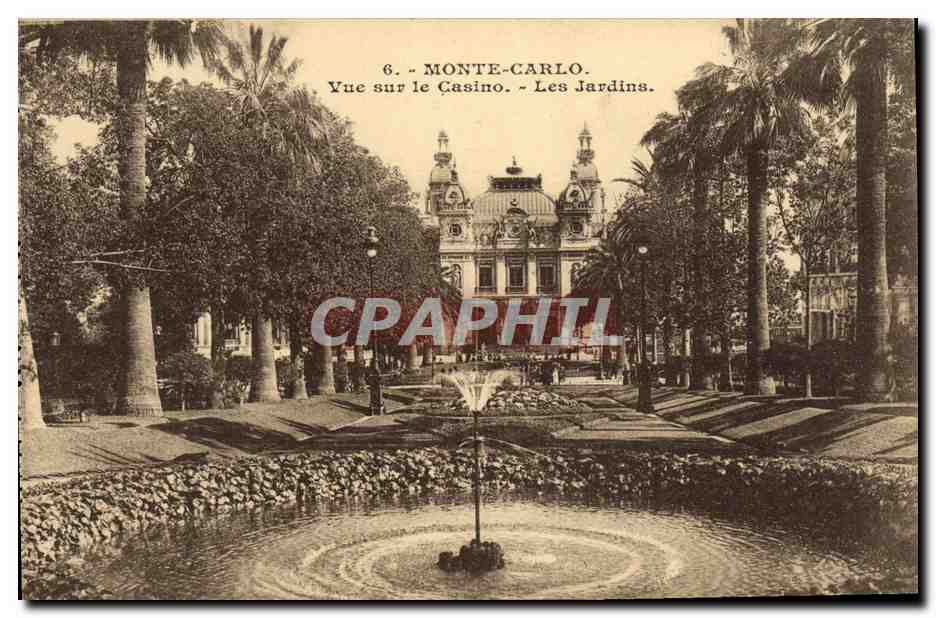 CPA Monte Carlo Vue sur le Casino Les Jardins