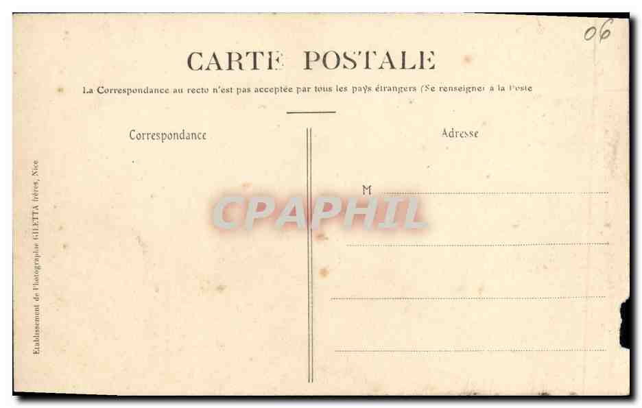 CPA Menton Winter Palace — Verso