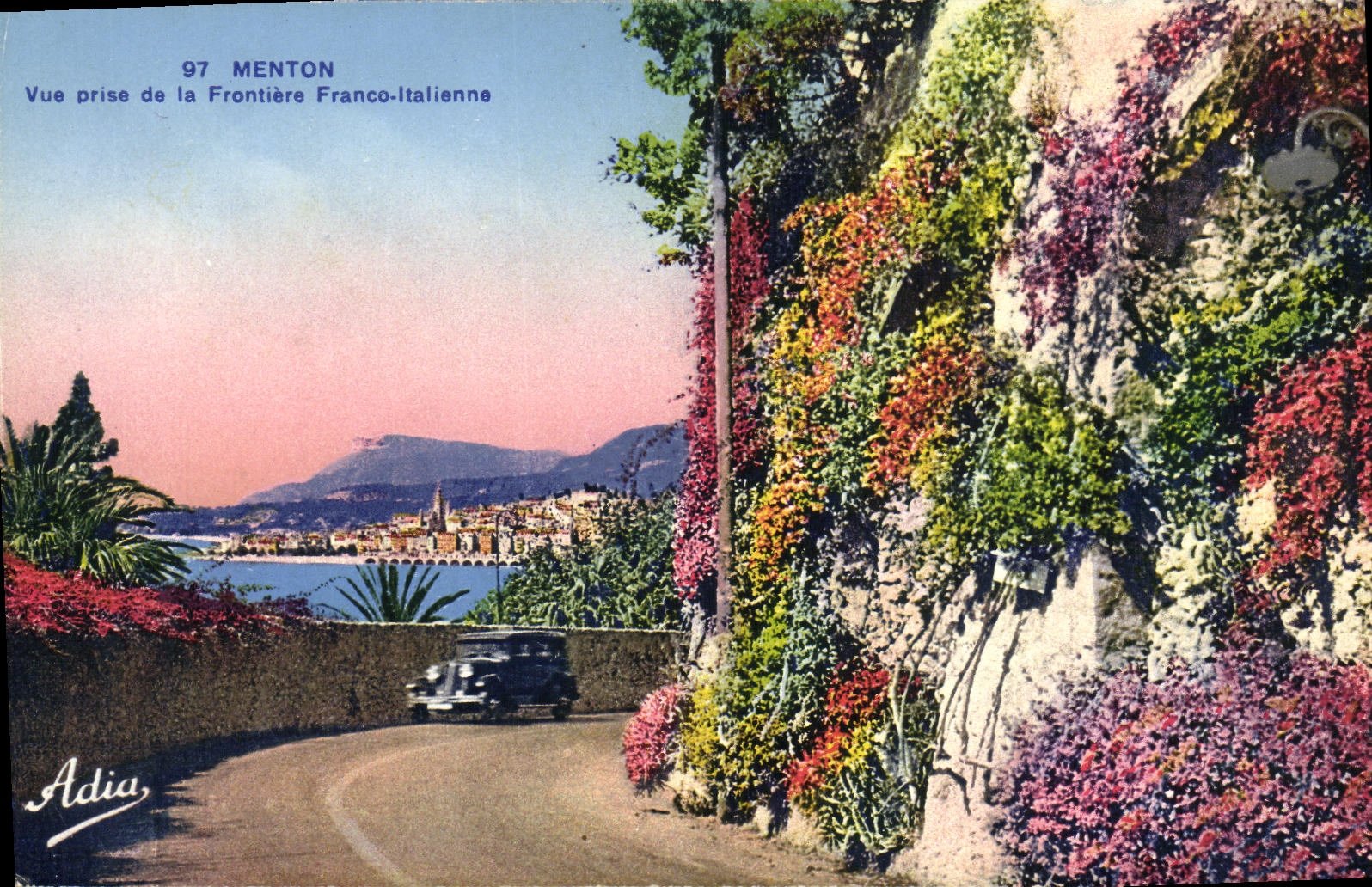 CPA Menton Vue prise de la Frontiere Franco Italienne