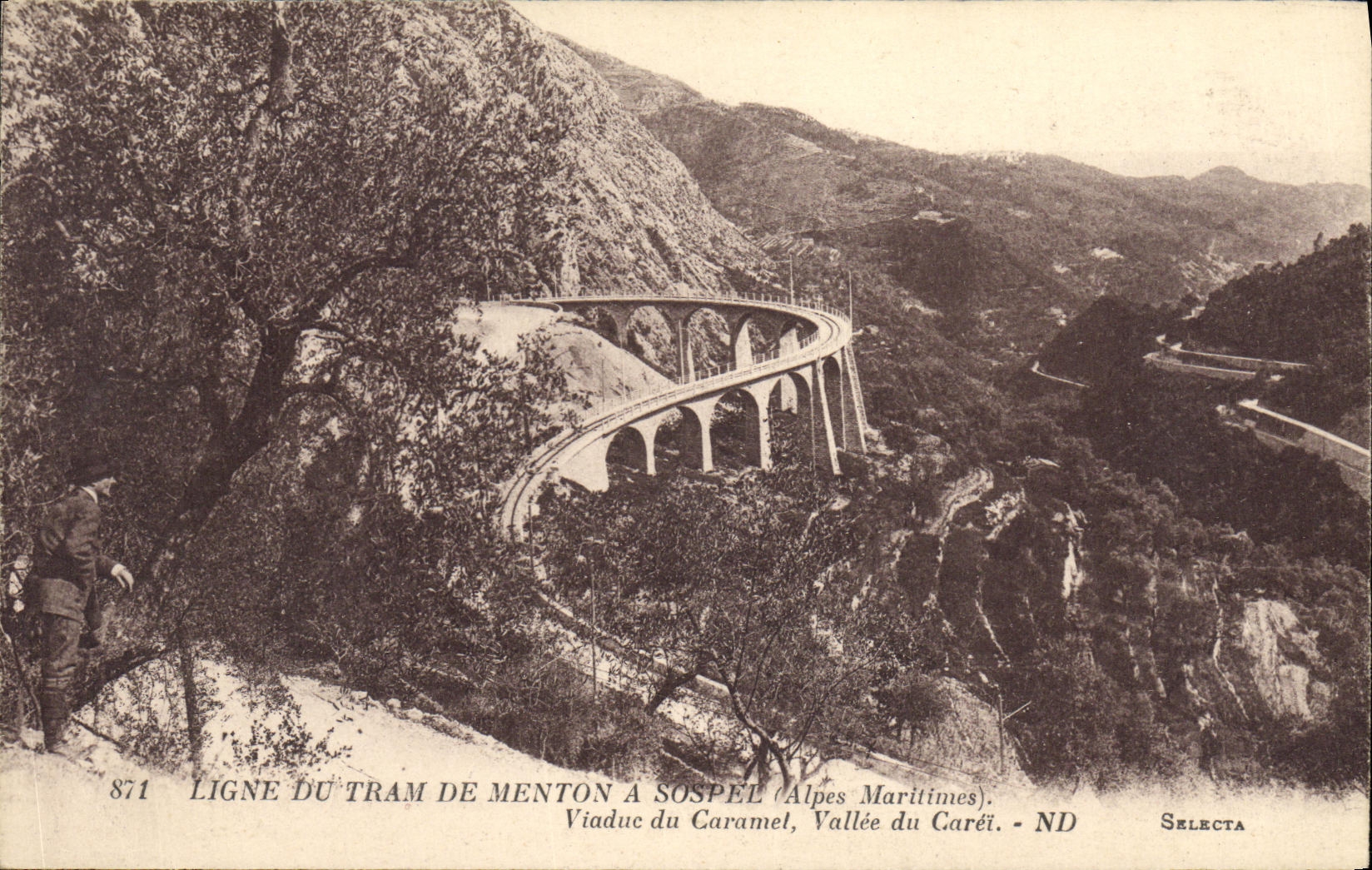 CPA Ligne du Tram de Menton a Sospel Viaduc du Caramel Vallee du CArei