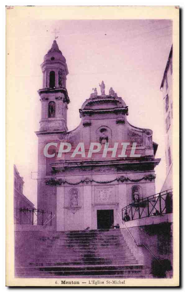 CPA Menton L Eglise St Michel