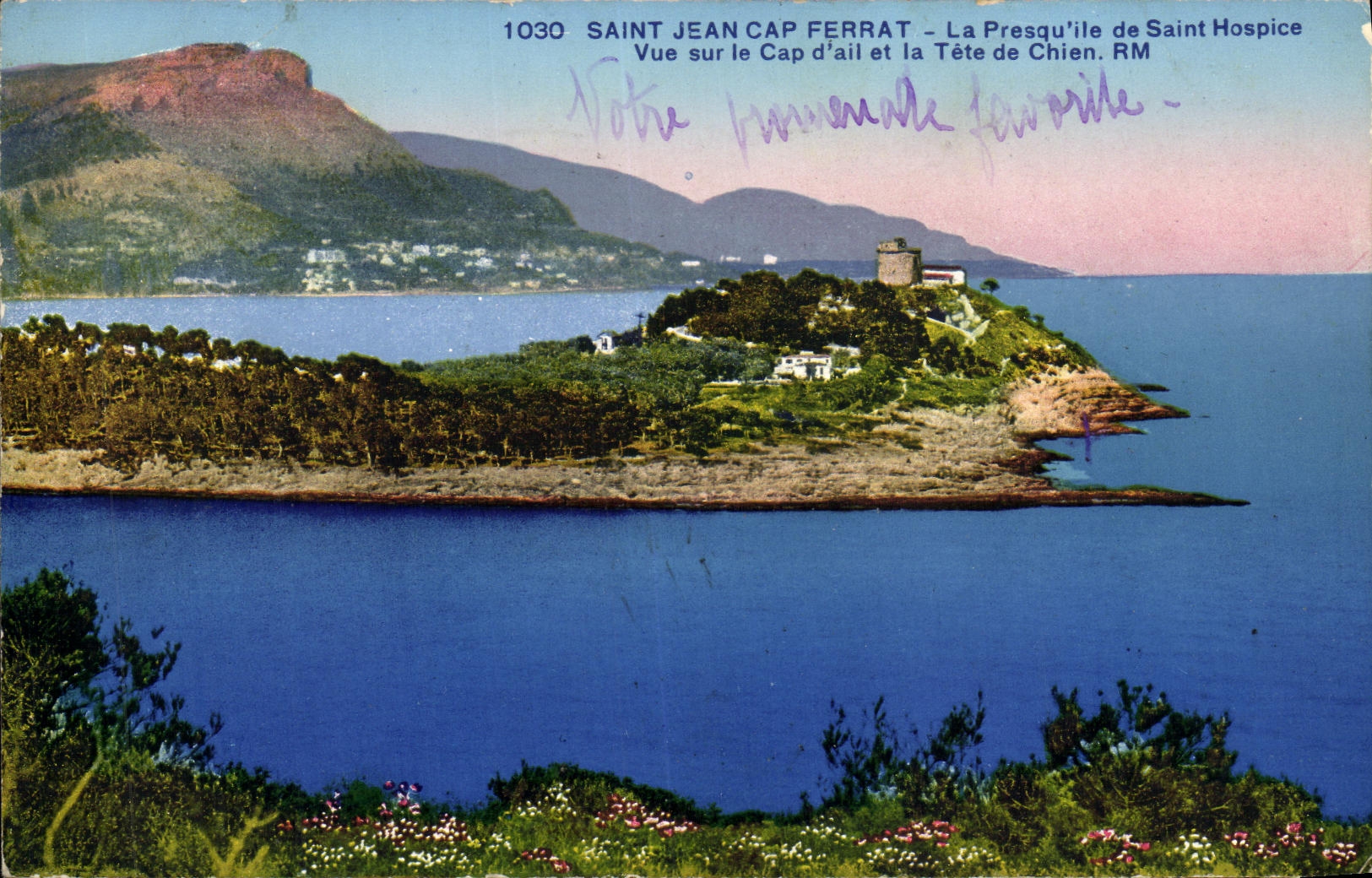 Saint Jean Cap Ferrat — La Presqu'île de Saint Hospice — Vue sur le Cap d'ail et la Tête de Chien. RM — Éditeur : RM, n° 1030