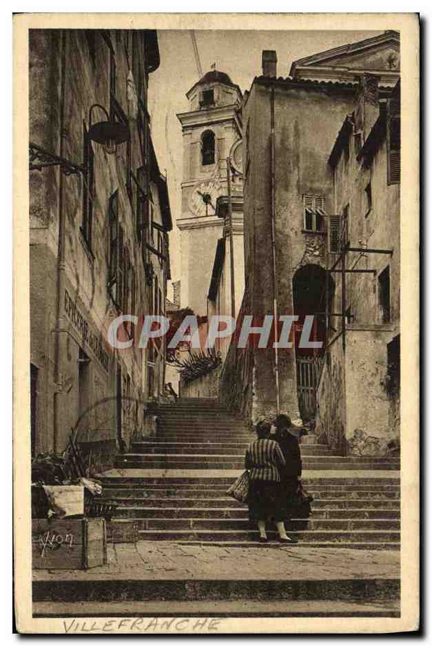 CPA Villefranche Rue de l Eglise