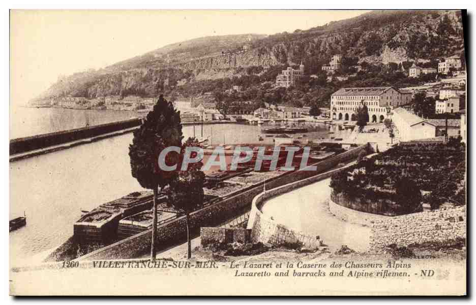 CPA Villefranche Sur Mer Le Lazaret et la Caserne des Chasseurs Alpins Militaria