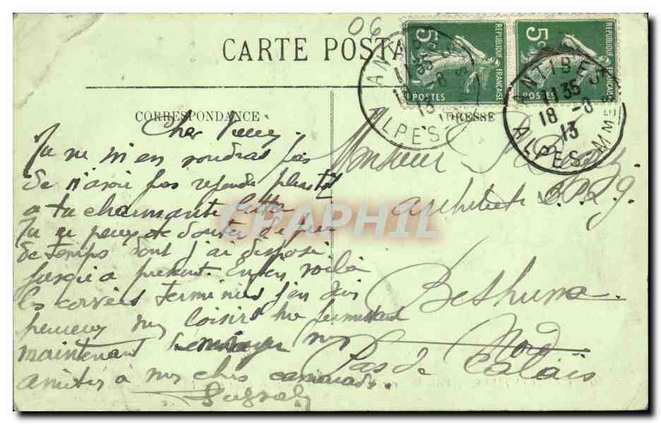 CPA Cap D Antibes Villa Eilenroc Vue sur la Pointe de l llette — Rückseite