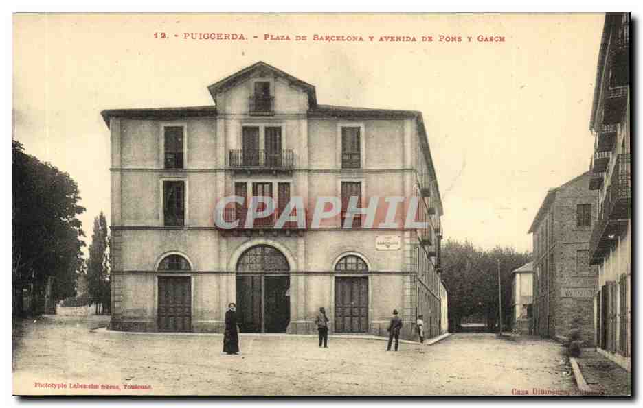 CPA Puigcerda Plaza de Barcelona y Averida de Pons