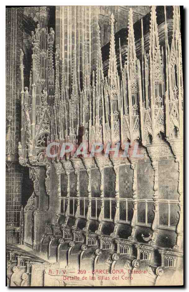 CPA Barcelona Cathedral Detalle de las sillas del Coro