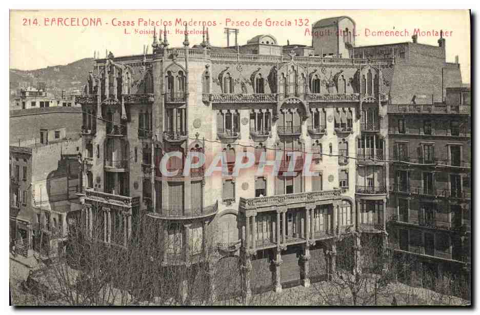 CPA Barcelona Paseo de Gracia Casas Palacios modernos 