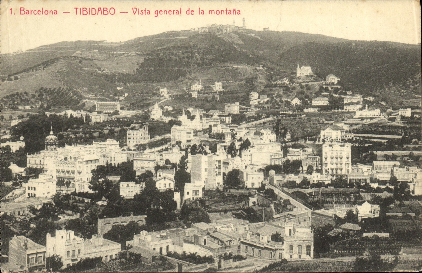 CPA Barcelona Tibidabo Vista general de la montana