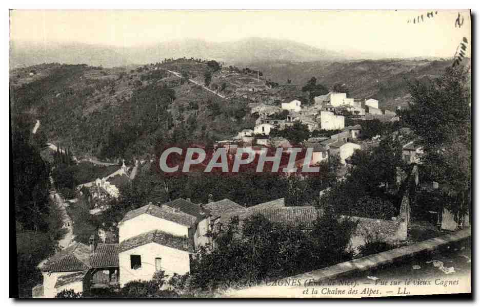 CPA Cagnes Vue sur le Vieux Canges et la Chaine des Alpes