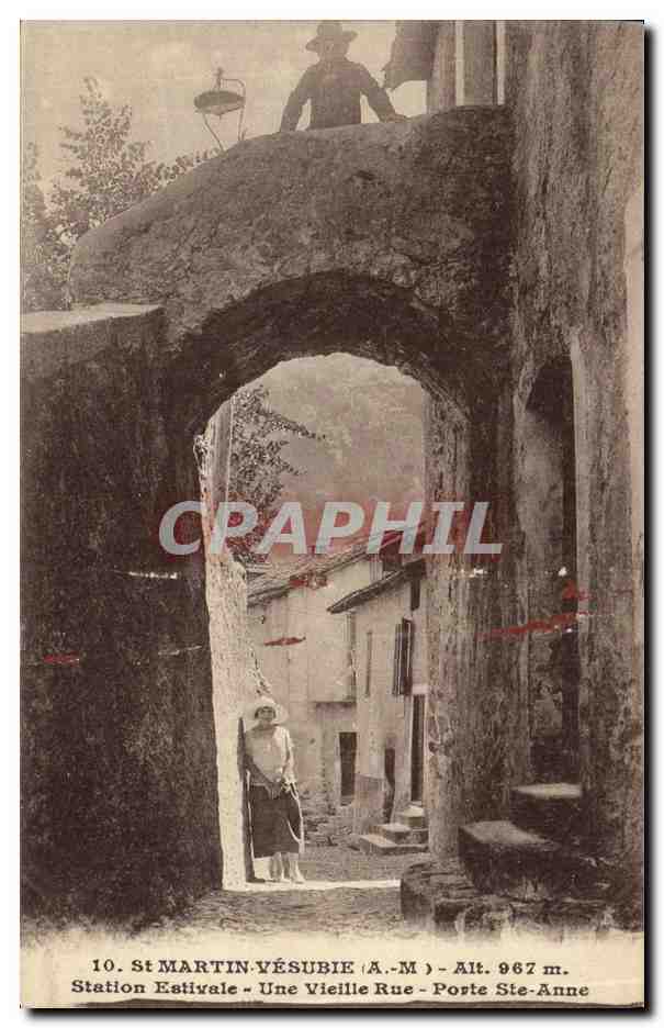 CPA St Martin Versubie Station Estivale Une Vieille Rue Porte Ste Anne