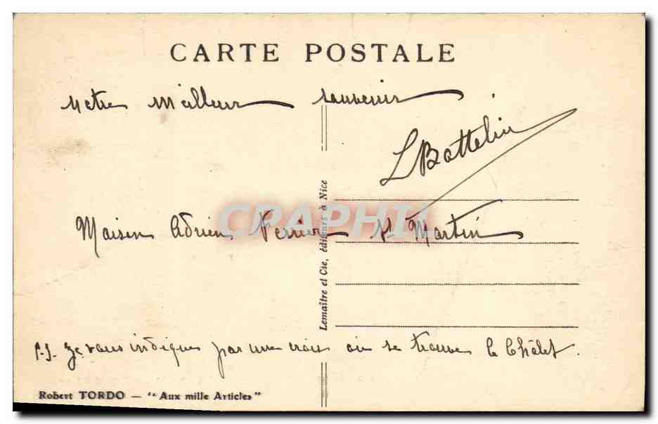 CPA St Martin Vesubie Station Estivale La Place de la Mairie et l Hotel des Alpes — Rückseite