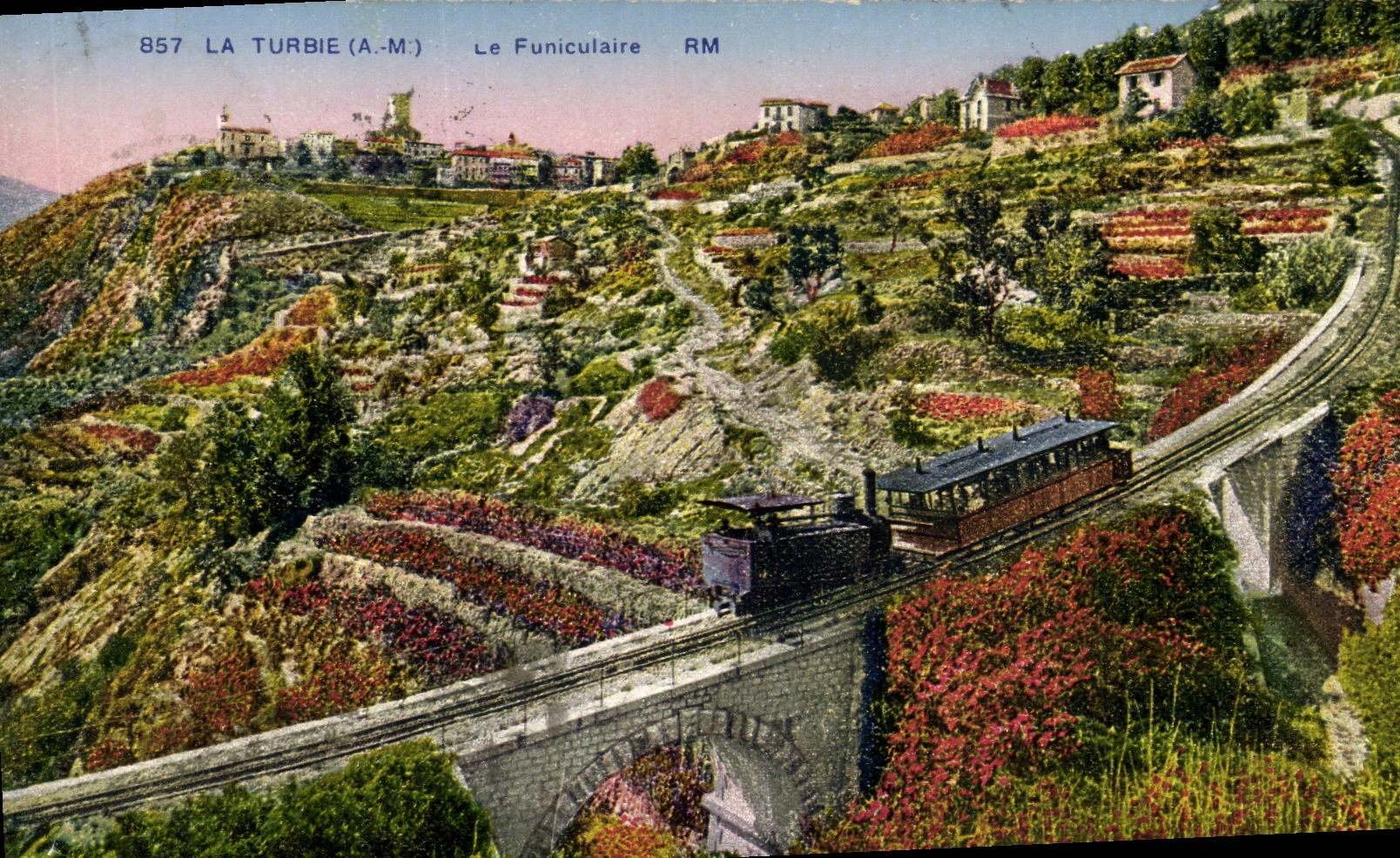 La Turbie (A.M.) — Le Funiculaire RM — Éditeur Rostan & Minier, n° 857