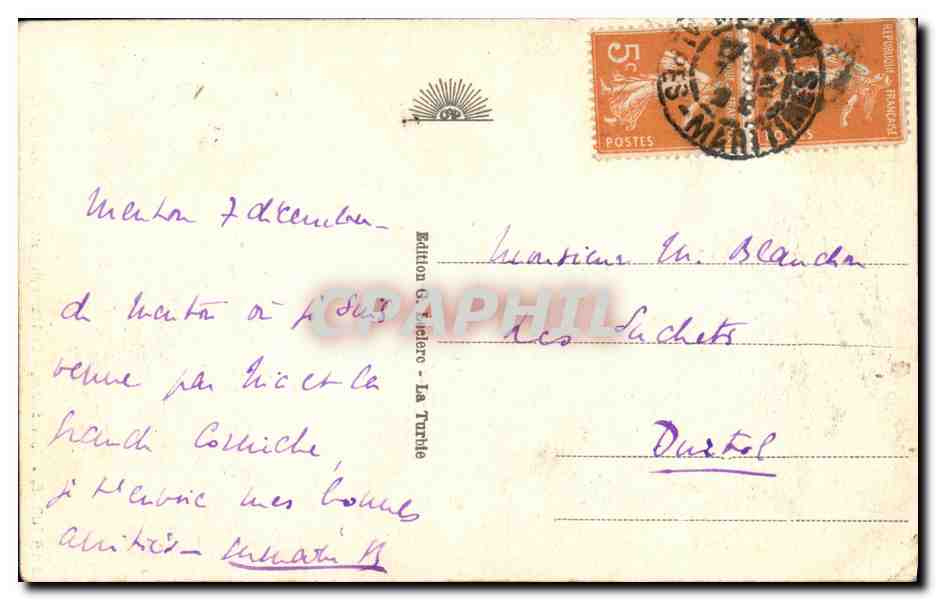 CPA La Turbie La Tour d Auguste  — Rückseite