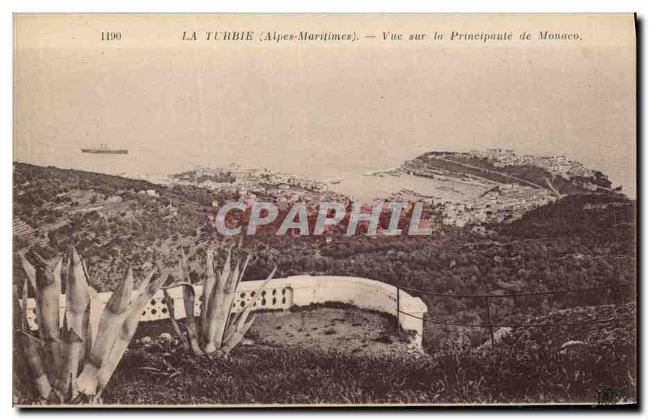 CPA La Turbie Vue sur la Principaute de Monaco