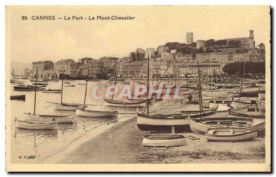 CPA Cannes Le Port Le Mont Chevalier Bateaux
