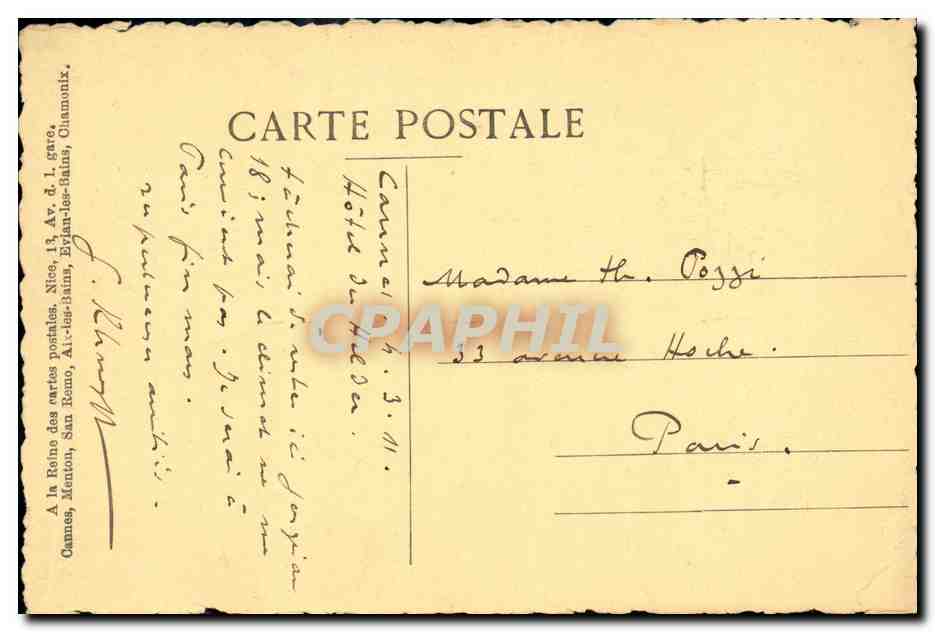 CPA Cannes L lle Saint Honorat entre les Pins — Verso