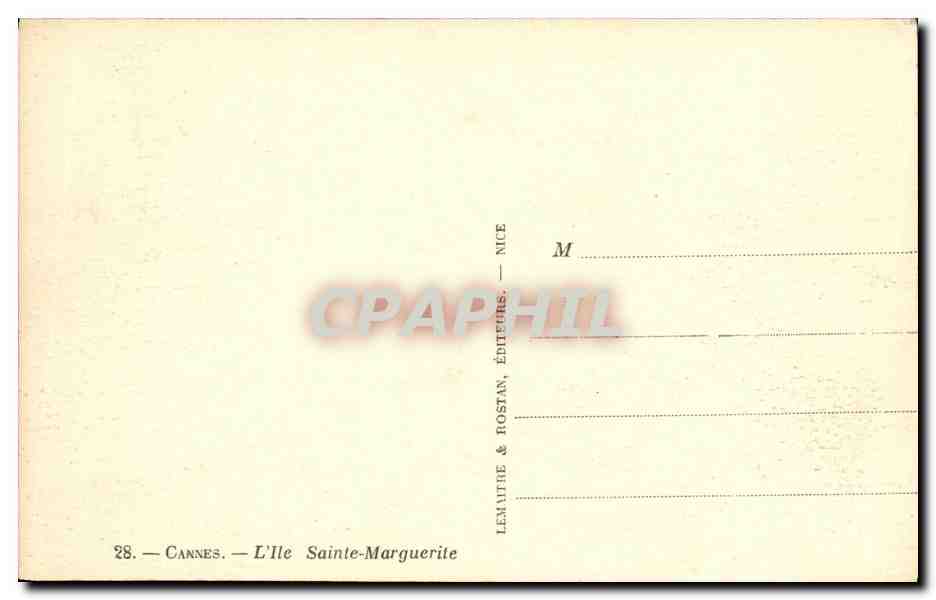 CPA Cannes L lle Sainte Marguerite — Rückseite