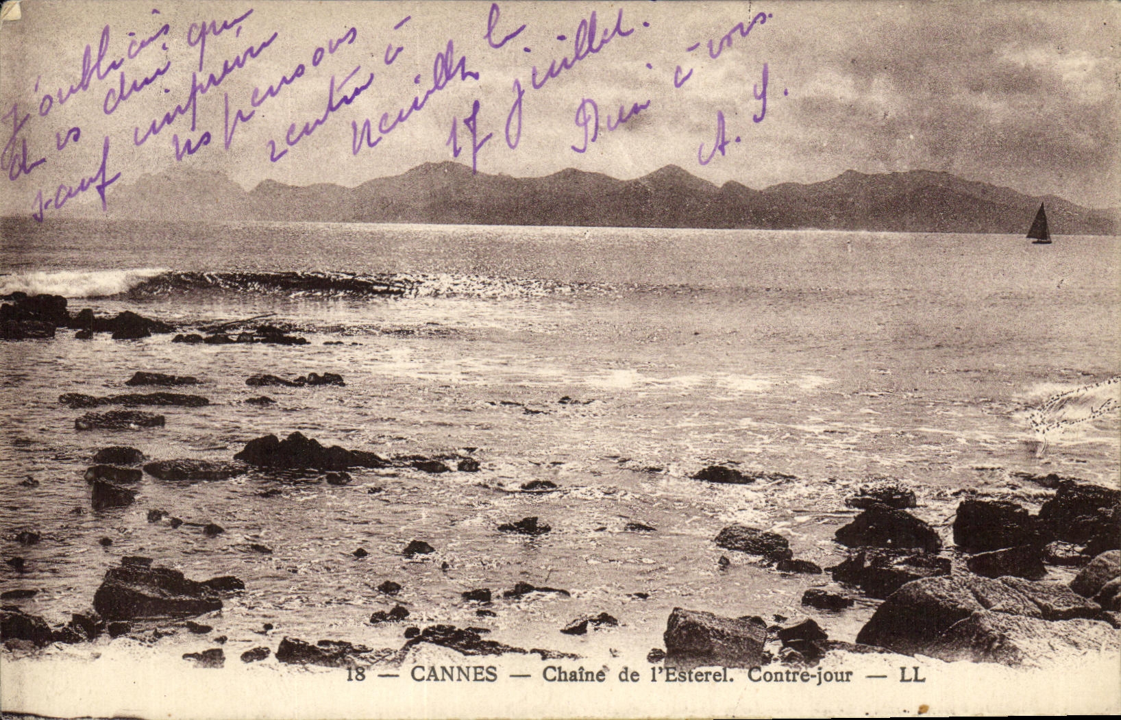 CPA Cannes Chaine de l Esterel Contre jour