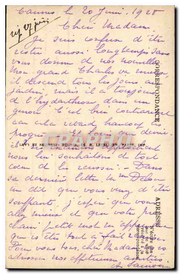 CPA Cannes Chaine de l Esterel Contre jour — Verso
