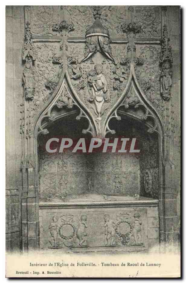 Intérieur de l'Église de Folleville — Tombeau de Raoul de Lannoy — Imp. A. Bouteille