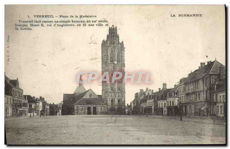 Verneuil - Plaza de la Madeleine — editor L. C. R. J. Passe — n°1 - Anverso