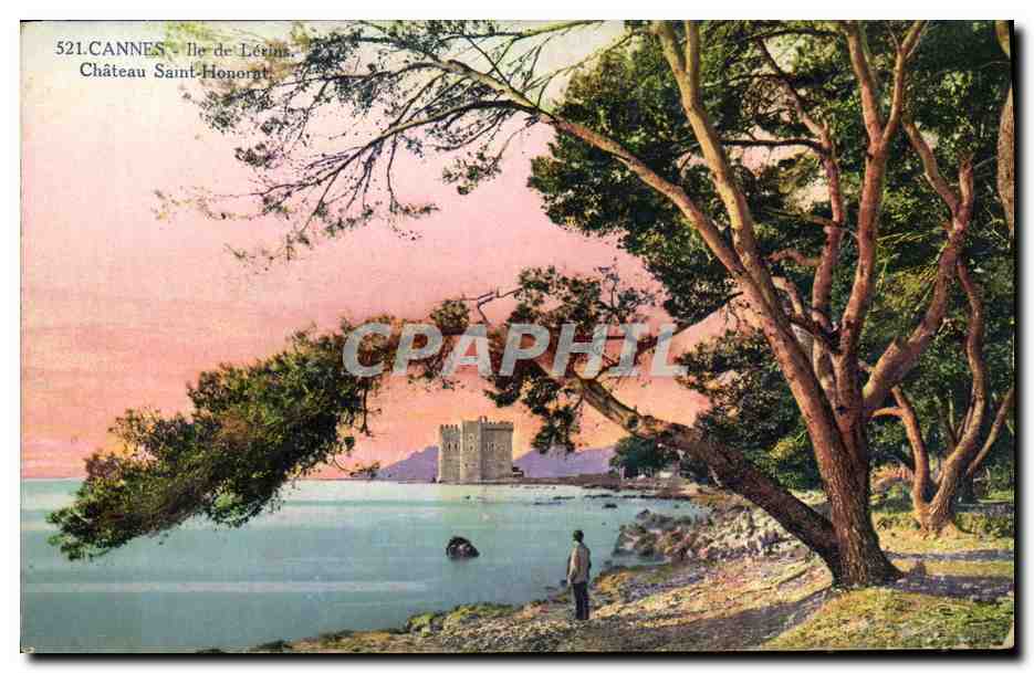 CPA Cannes Ile de Lerins Chateau Saint Honorat