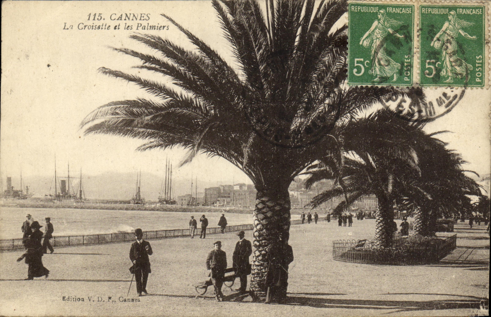 CPA Cannes La Croisette et les Palmiers