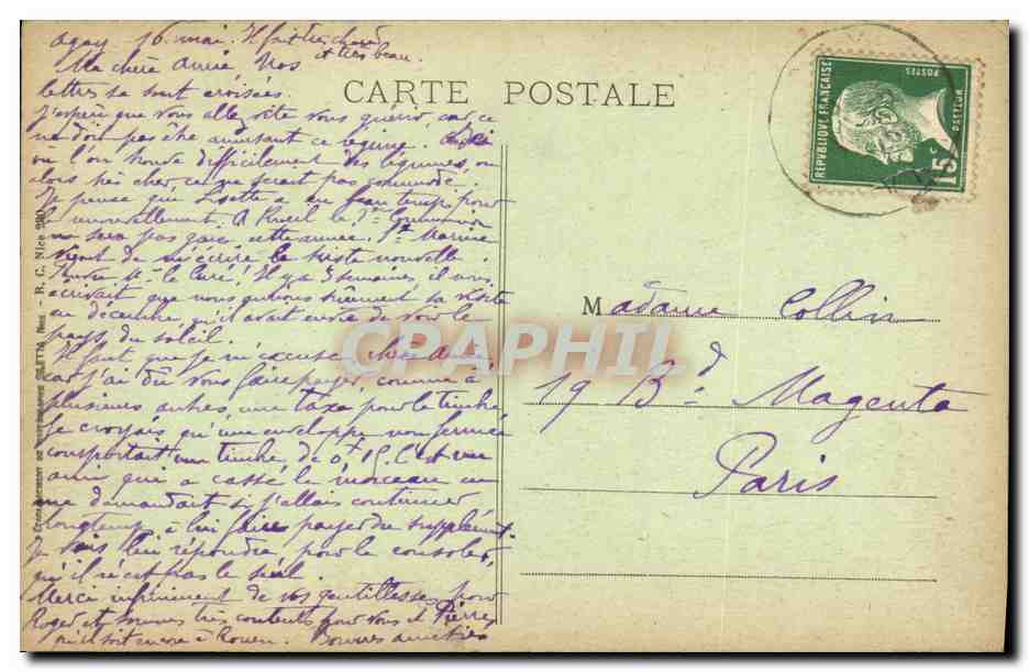 CPA Cannes Vue Generale Prise de la Croix des Gardes — Verso