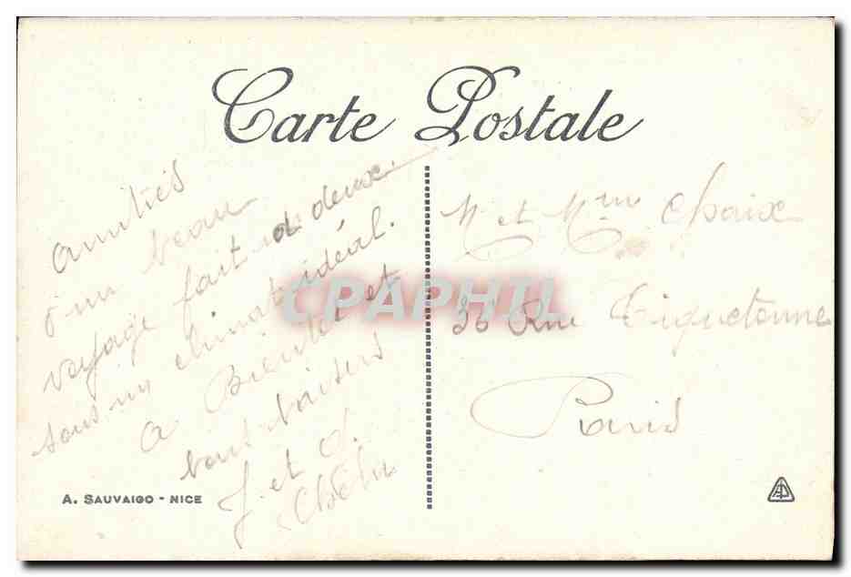 CPA Cannes La Promenade de la Croisette et le Mont Chevalier — Rückseite