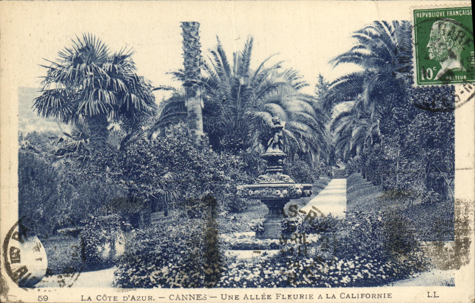 CPA Cannes Une Allee Fleurie a La Californie