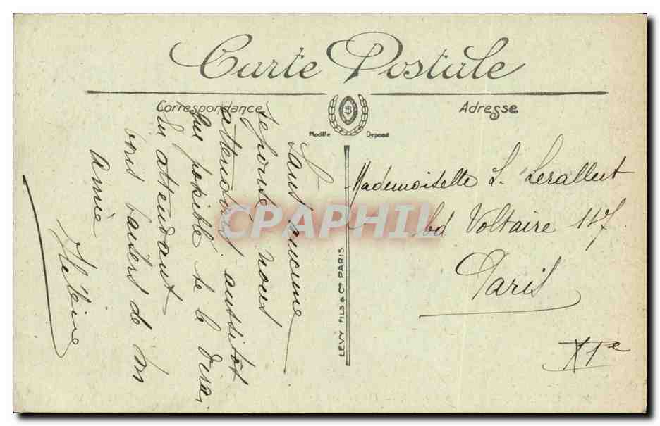 CPA Cannes La Grand Hotel Un Groupe de Palmiers — Verso