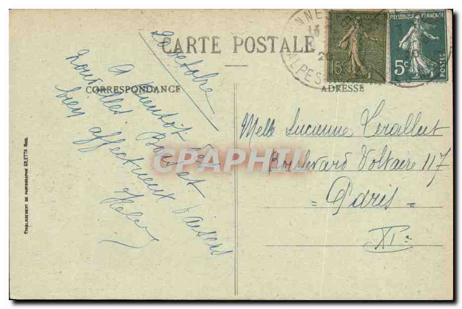 CPA Cannes Square Merimee et casino — Verso
