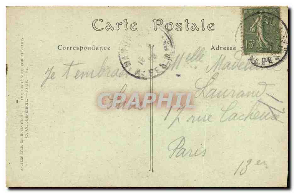 CPA Cannes Les Mouettes sur la Plage de la Croisette — Verso