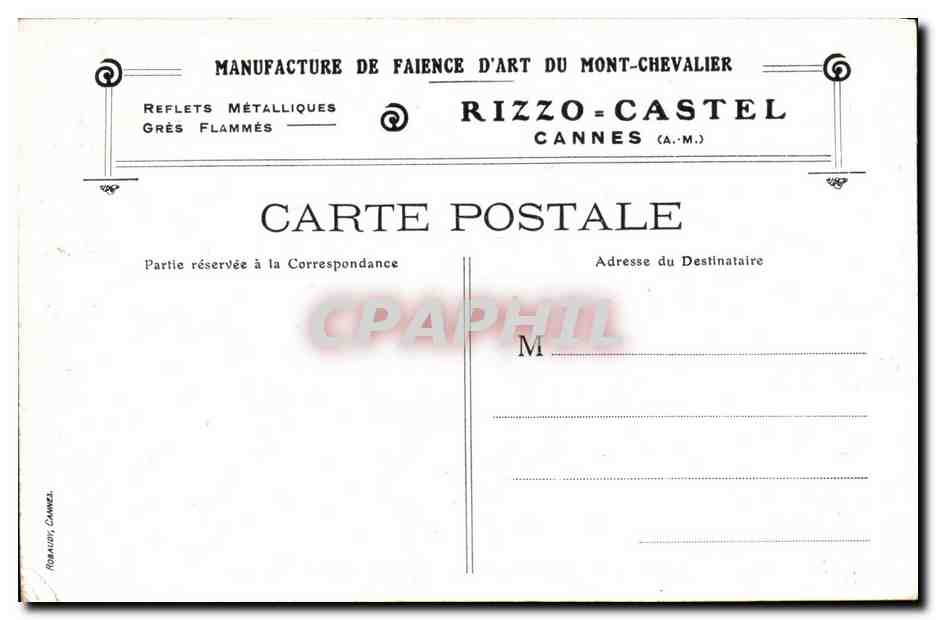 CPA Cannes Chateau Historique Faience d art — Verso