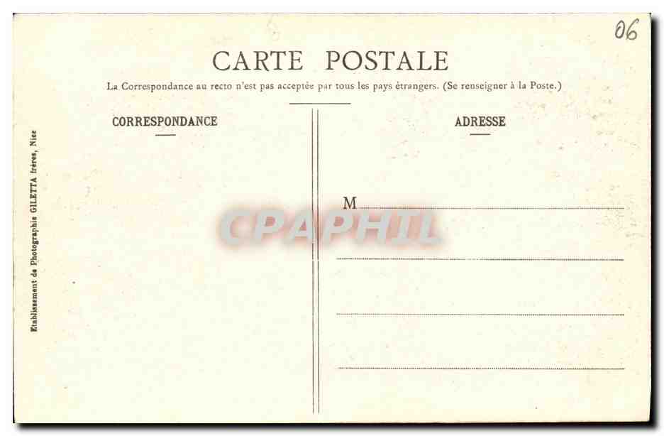 CPA Nice Entre les Oliviers — Verso