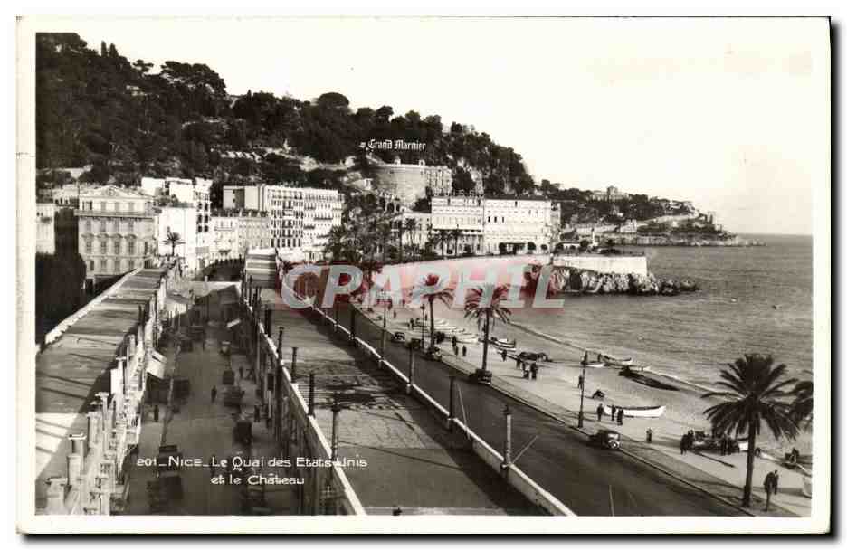 CPA Nice Le Quai des Etats Unis et le Chateau