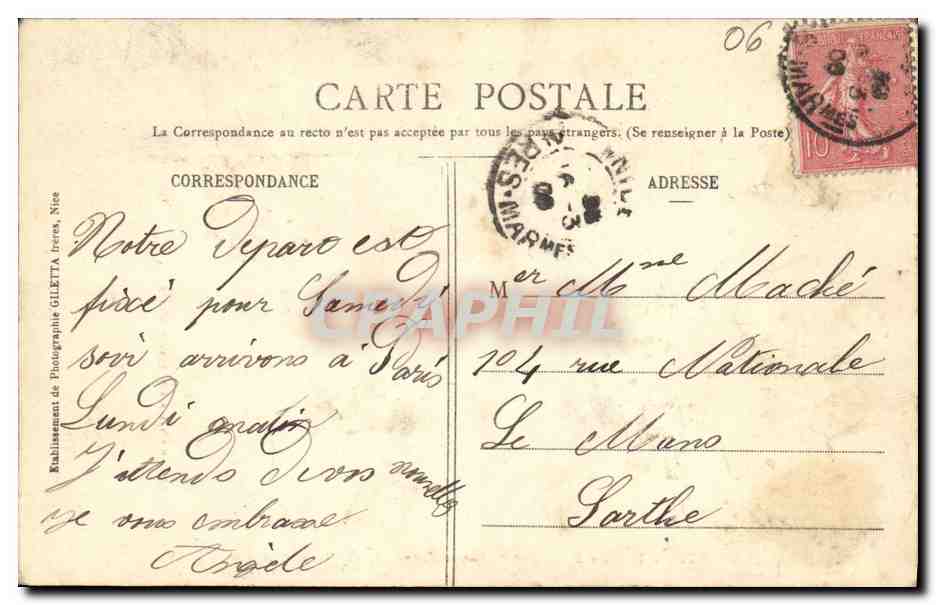 CPA Nice Promenade des Anglais a Vol d Oiseau — Verso