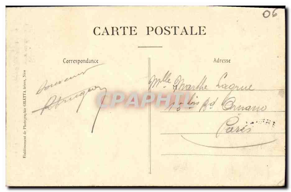 CPA Nice La Jetee Promenade et les Palmiers — Rückseite
