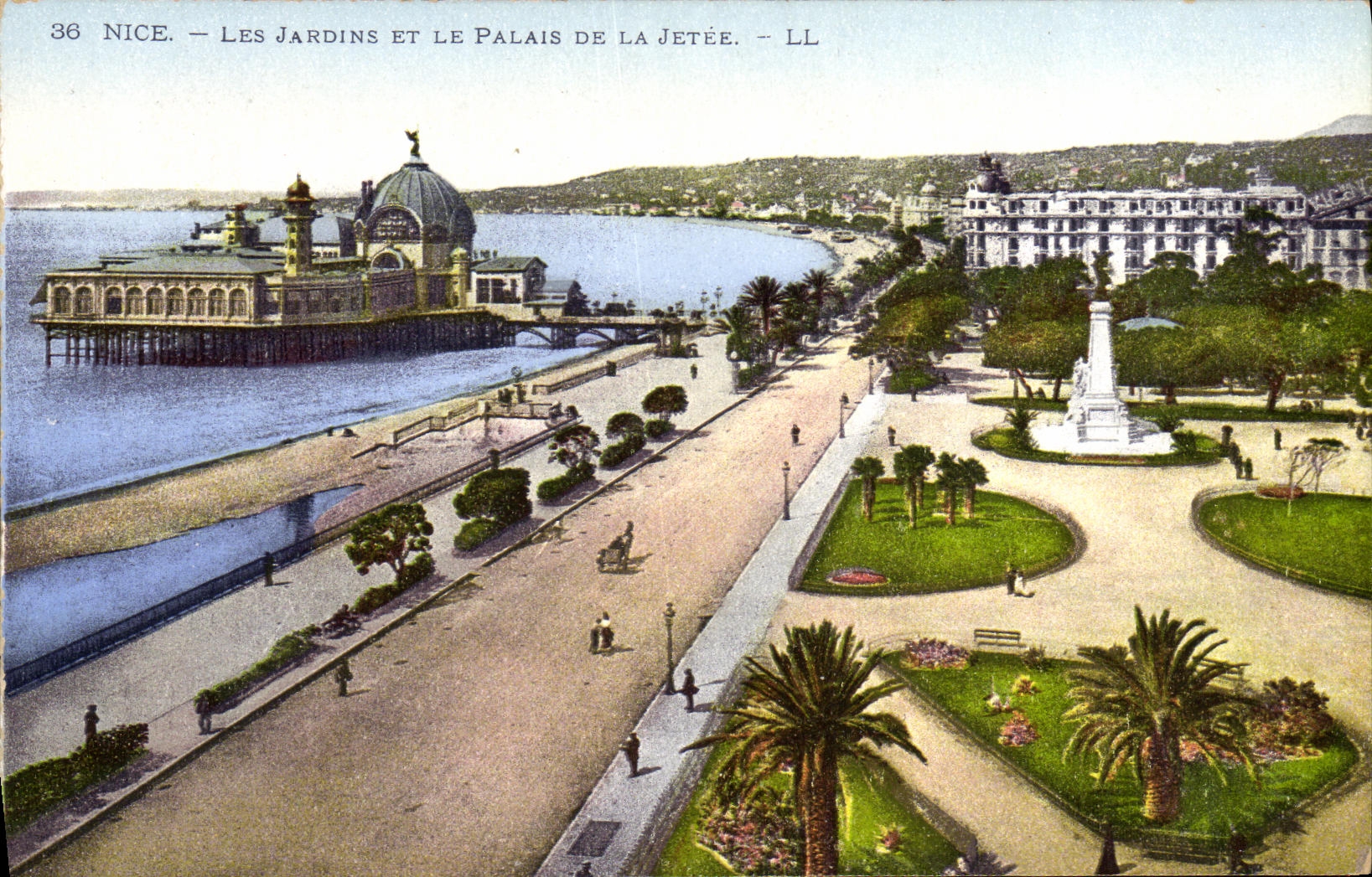CPA Nice Les Jardins Et Le Palais De La Jetee
