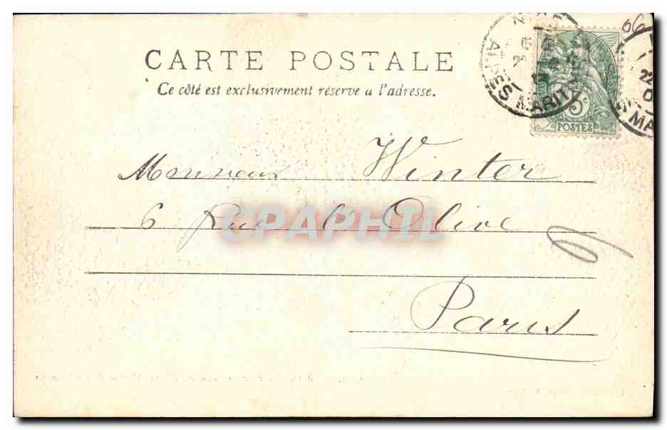 CPA Nice Promenade du Midi Hotel Beau Rivage — Verso