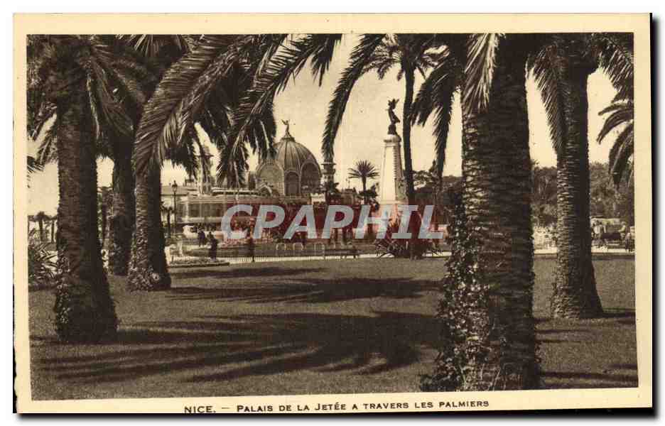 CPA Nice Palais De La Jetee A Travers Les Palmiers