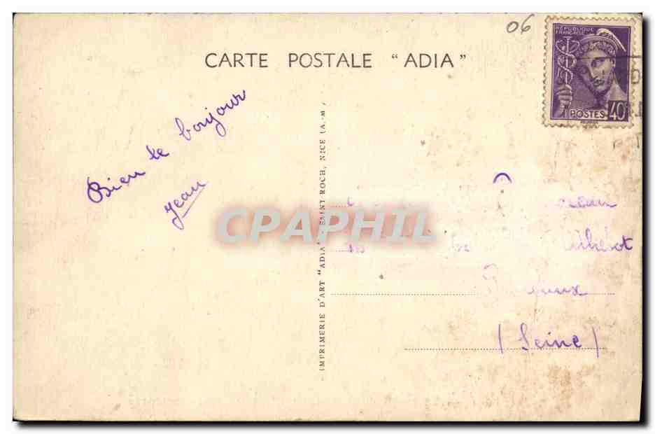 CPA Nice Le Jardin du Roi Albert 1er et la Jetee Promenade — Rückseite
