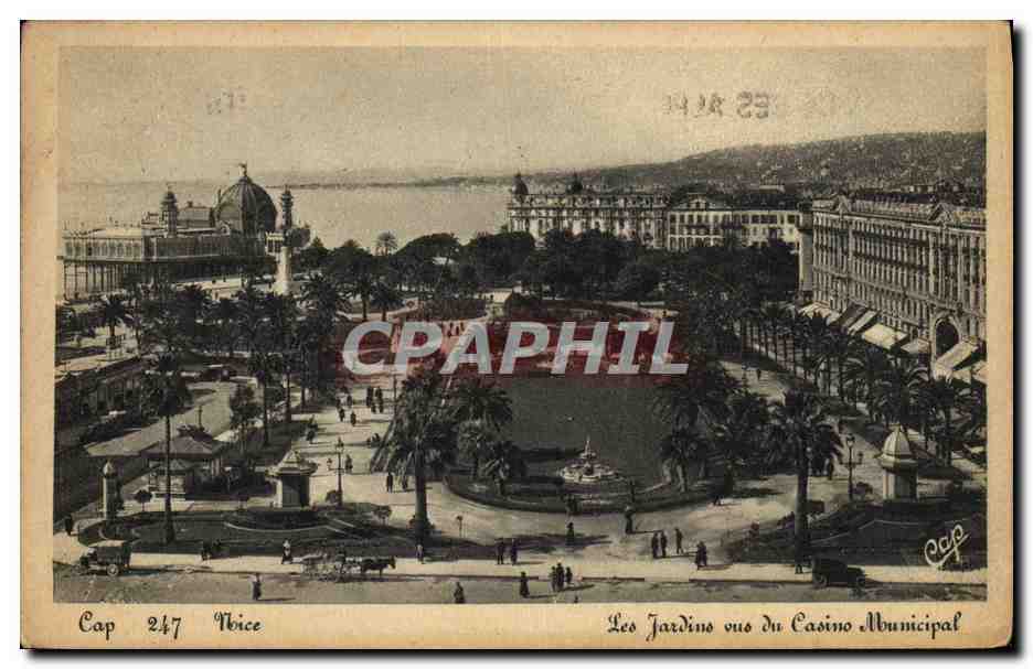CPA Nice Les jardins vus du casino municipal