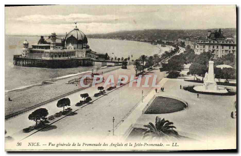 CPA Nice Vue Generale de la Promenade des Anglais et la Jetee Promenade