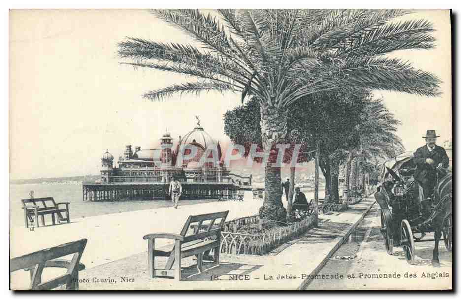 CPA Nice La Jetee Promanade et Promenade Des Anglais