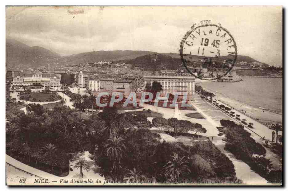 CPA Nice Vue d ensemble du Jardin du roi Albert 1er et quai des Etats Unis 